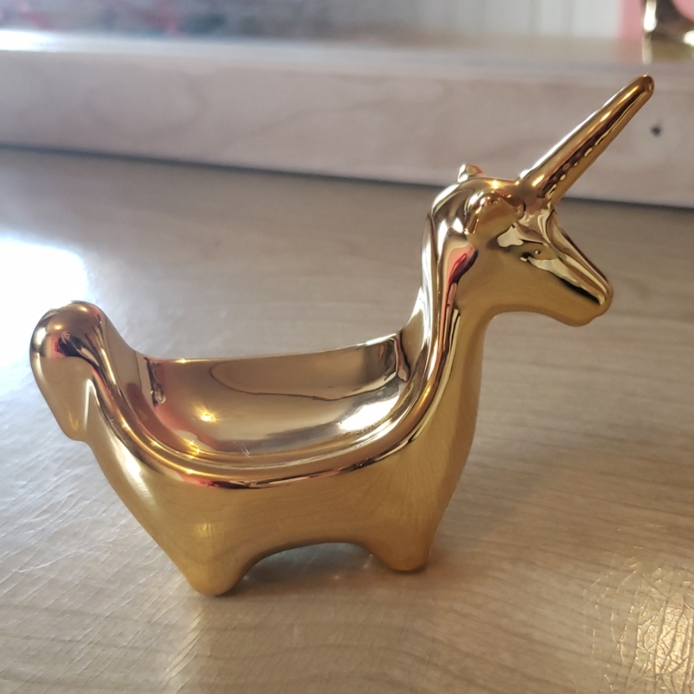 Gold Unicorn jewelry holder